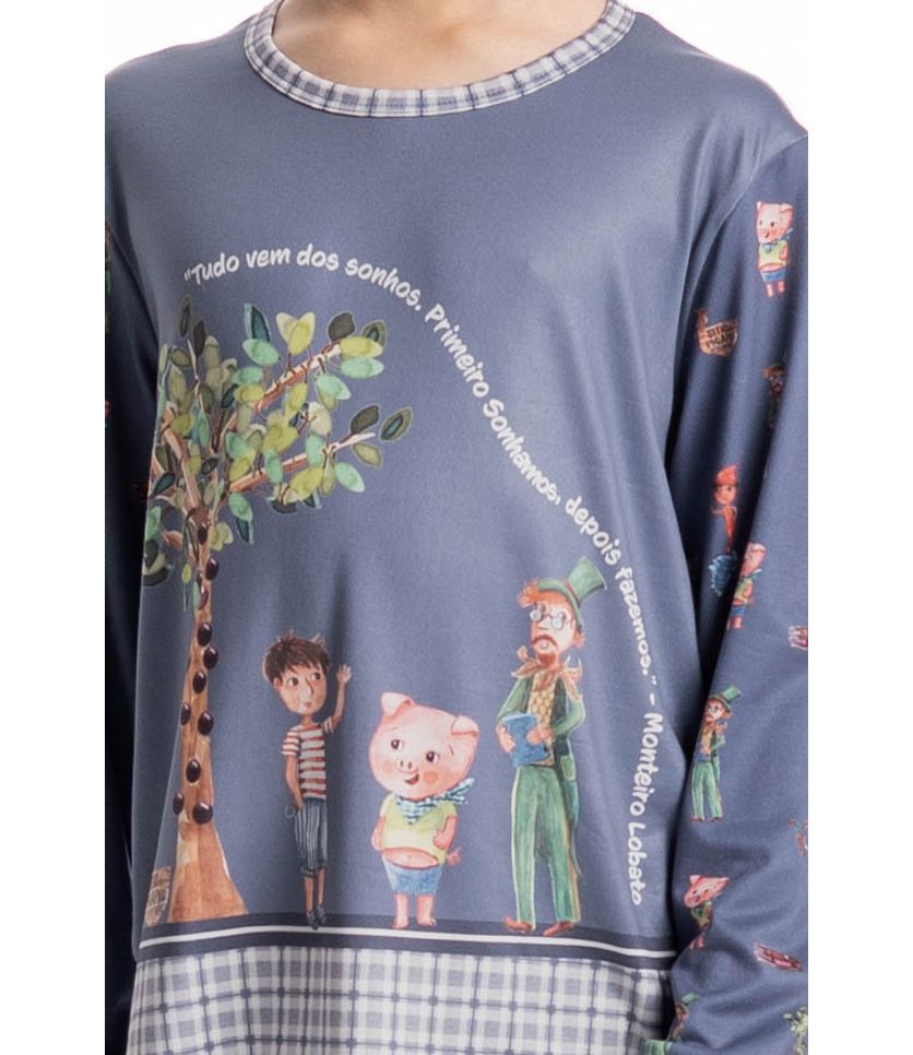 Pijama Masculino Infantil Longo Sítio Do Picapau Amarelo - Imagem 5 - Desktop