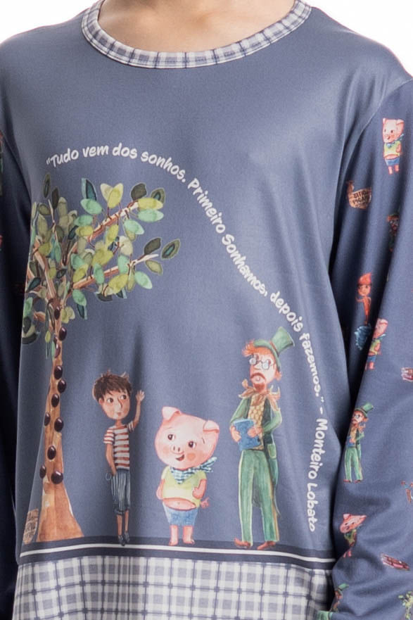 Pijama Masculino Infantil Longo Sítio Do Picapau Amarelo - Imagem 5 - Mobile