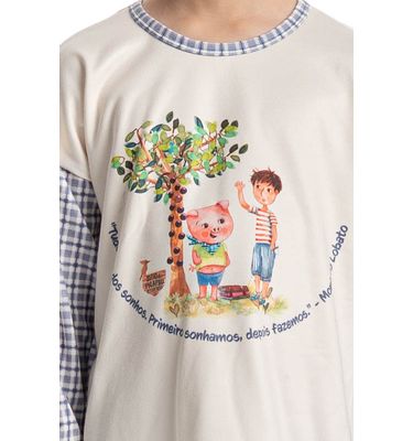 Pijama Masculino Infantil Velvet Longo Sítio Do Picapau Amar - Imagem 5 - Mobile