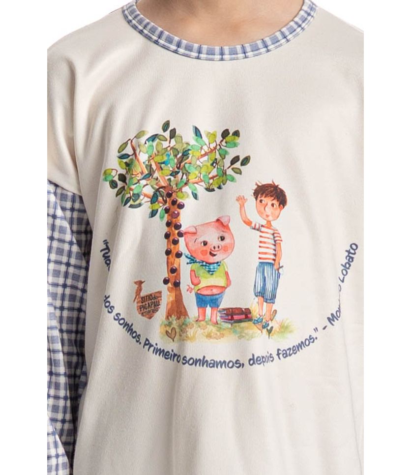 Pijama Masculino Infantil Velvet Longo Sítio Do Picapau Amar - Imagem 5 - Desktop