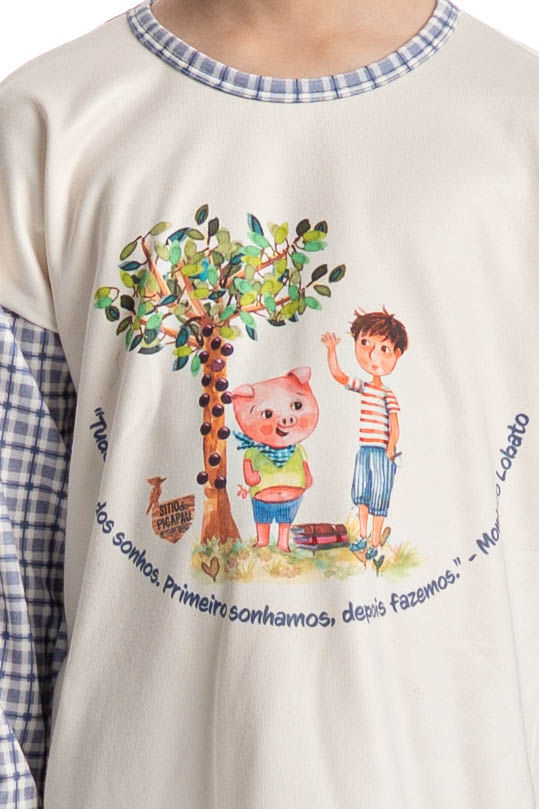 Pijama Masculino Infantil Velvet Longo Sítio Do Picapau Amar - Imagem 5 - Mobile
