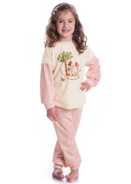 Pijama Feminino Infantil Velvet Longo Sítio Do Picapau Amare Rosa-3 - Imagem 1