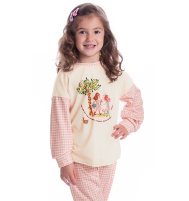 Pijama Feminino Infantil Velvet Longo Sítio Do Picapau Amare - Imagem 3 - Mobile