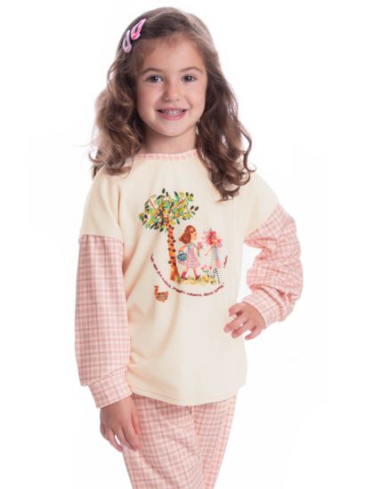 Pijama Feminino Infantil Velvet Longo Sítio Do Picapau Amare - Imagem 3 - Desktop