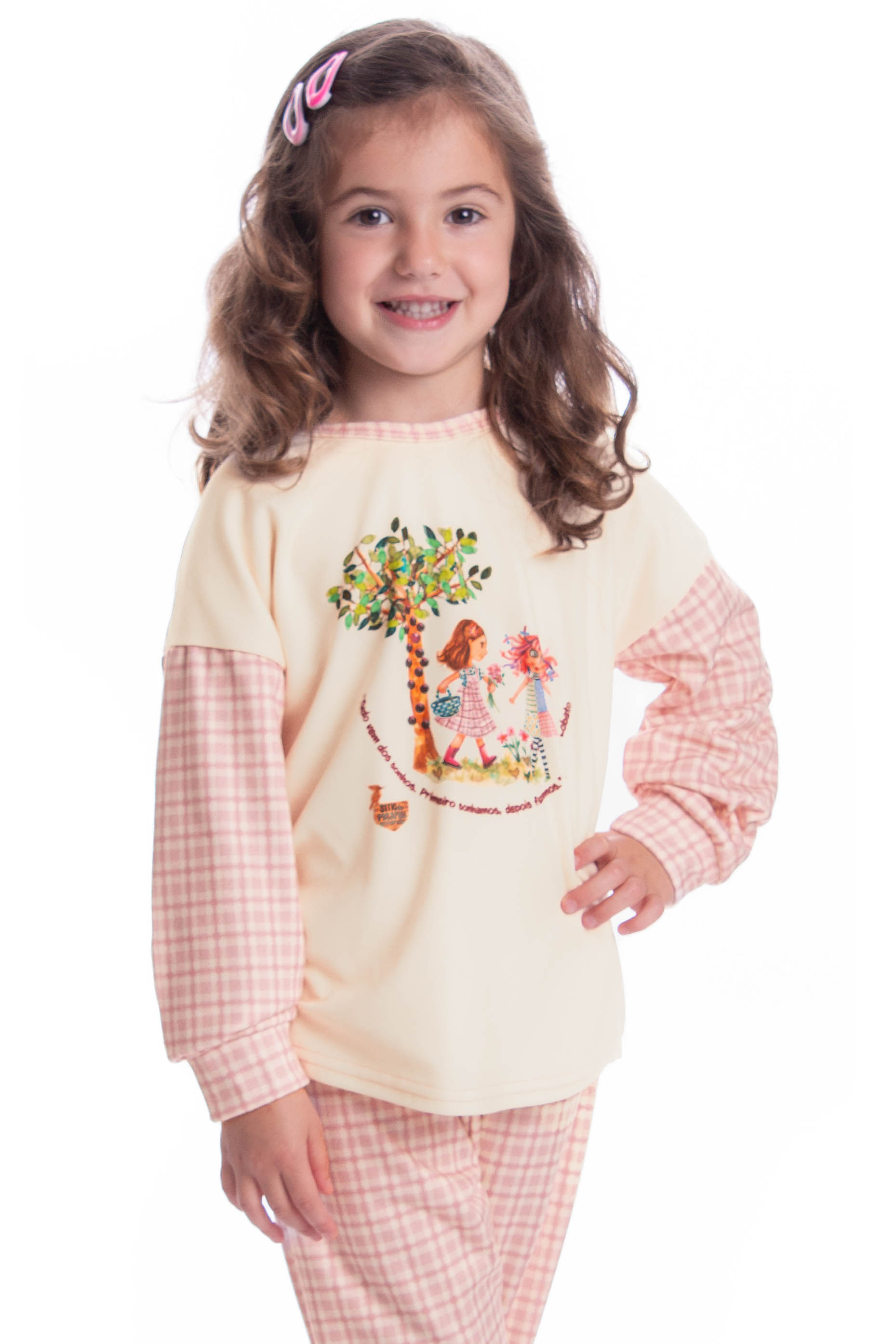 Pijama Feminino Infantil Velvet Longo Sítio Do Picapau Amare - Imagem 3 - Mobile