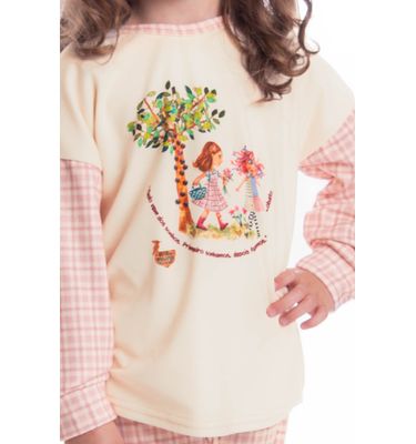 Pijama Feminino Infantil Velvet Longo Sítio Do Picapau Amare - Imagem 5 - Mobile