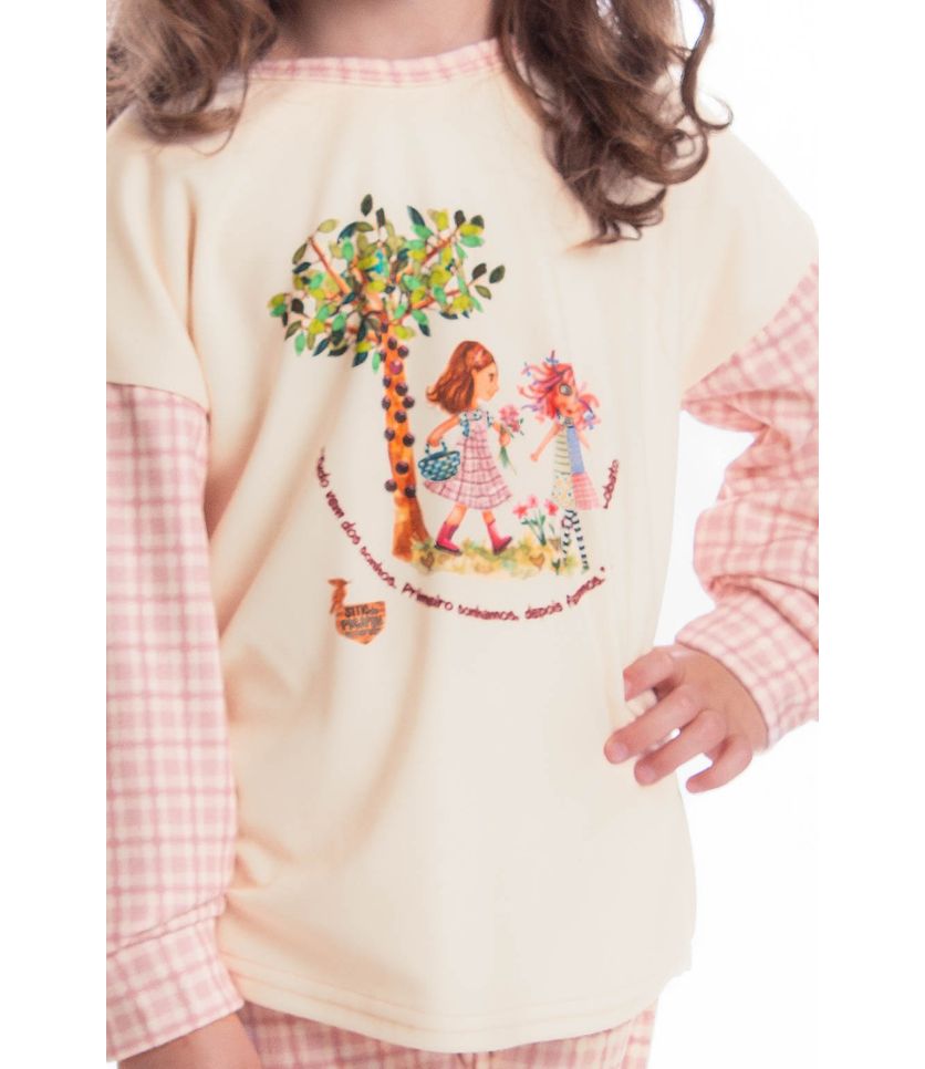Pijama Feminino Infantil Velvet Longo Sítio Do Picapau Amare - Imagem 5 - Desktop