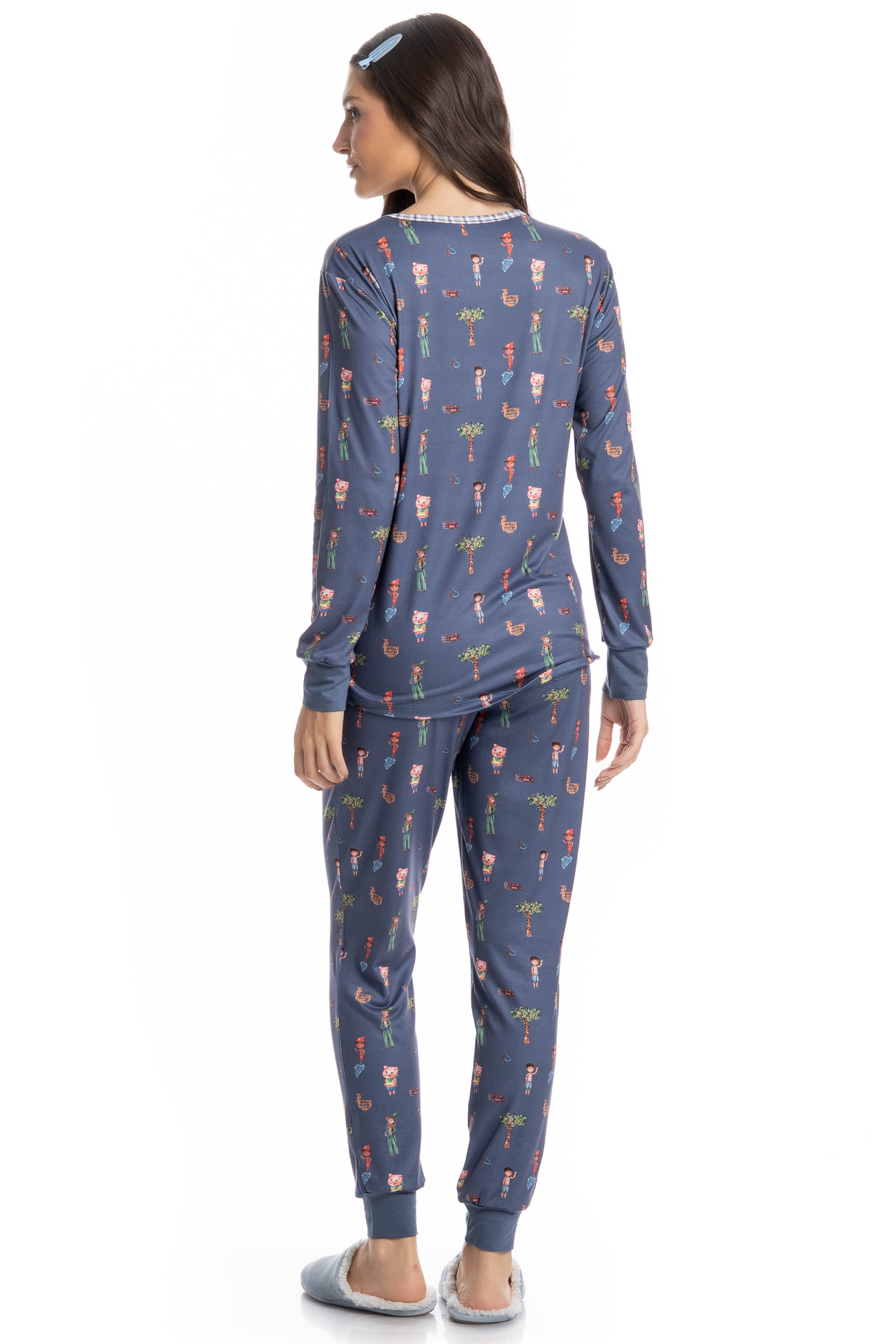 Pijama Longo Sítio Do Picapau Amarelo Azul-2 - Imagem 2