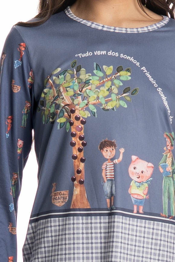 Pijama Longo Sítio Do Picapau Amarelo - Imagem 5 - Mobile