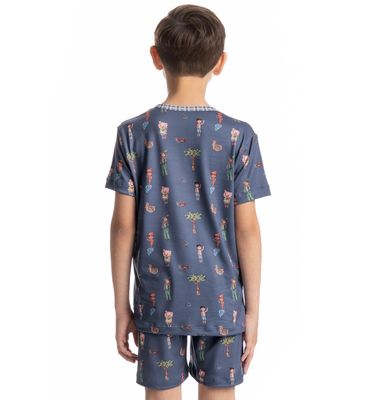 Pijama Masculino Infantil Curto Sítio Do Picapau Amarelo - Imagem 2 - Mobile