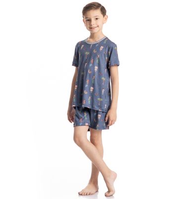 Pijama Masculino Infantil Curto Sítio Do Picapau Amarelo - Imagem 3 - Mobile