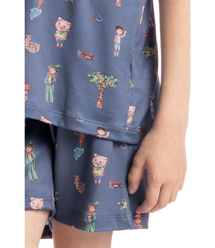 Pijama Masculino Infantil Curto Sítio Do Picapau Amarelo - Imagem 5 - Desktop