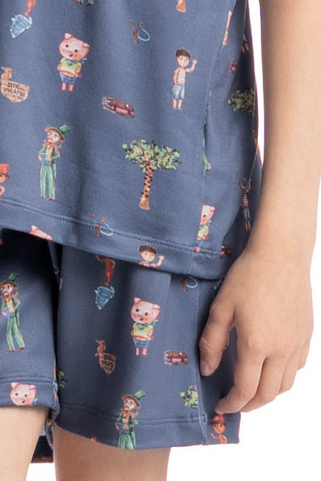 Pijama Masculino Infantil Curto Sítio Do Picapau Amarelo - Imagem 5 - Mobile