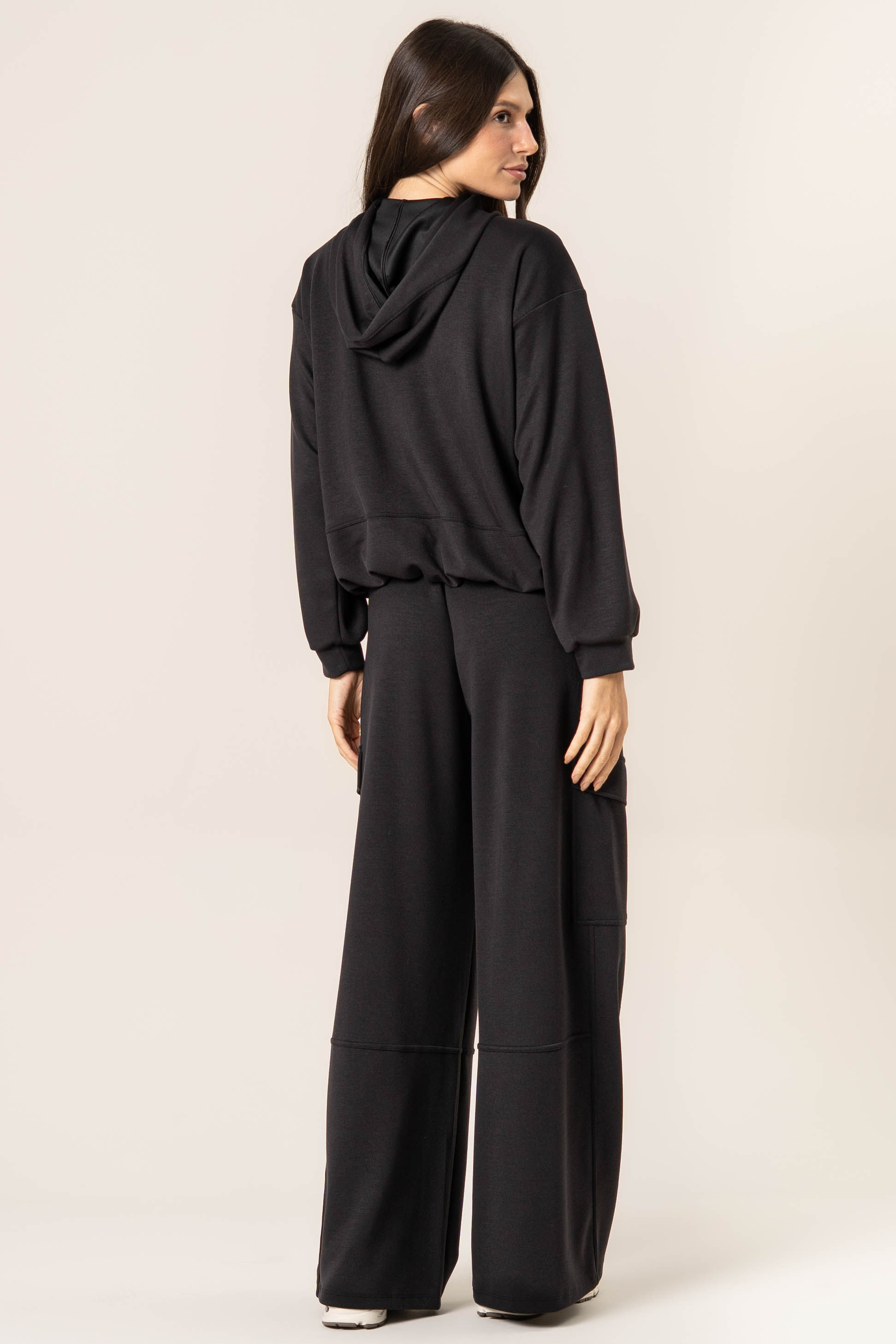 Calça Feminina Cargo Modal Duo Boxy Preto - Imagem 2