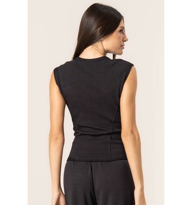 Blusa Canelada Mini Manga Boxy - Imagem 2 - Mobile