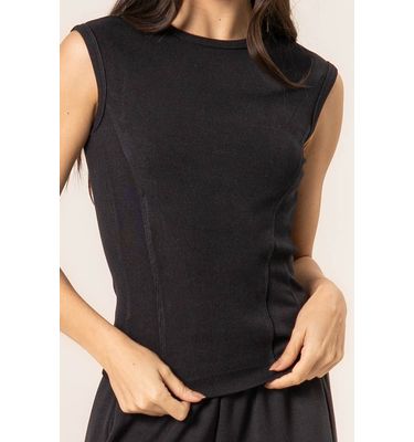 Blusa Canelada Mini Manga Boxy - Imagem 5 - Mobile