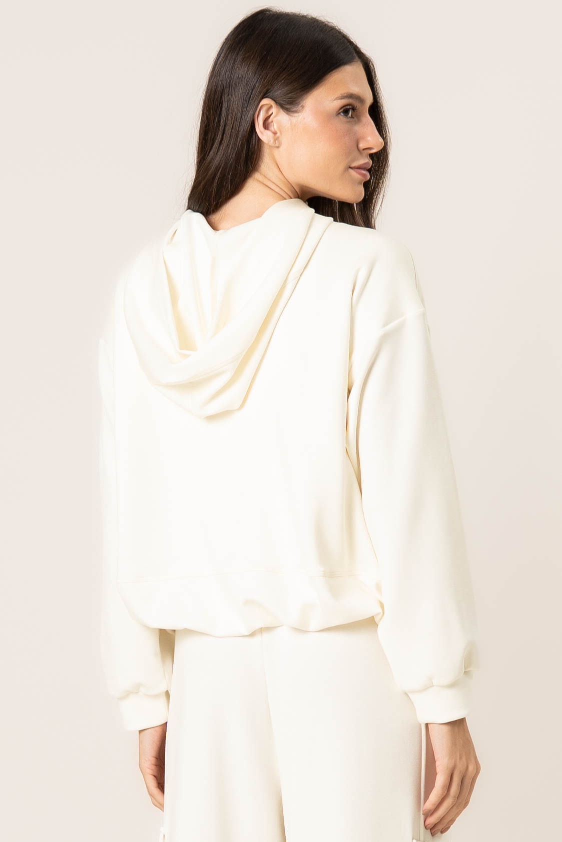 Jaqueta Com Capuz Duo Modal Boxy Branco - Imagem 2