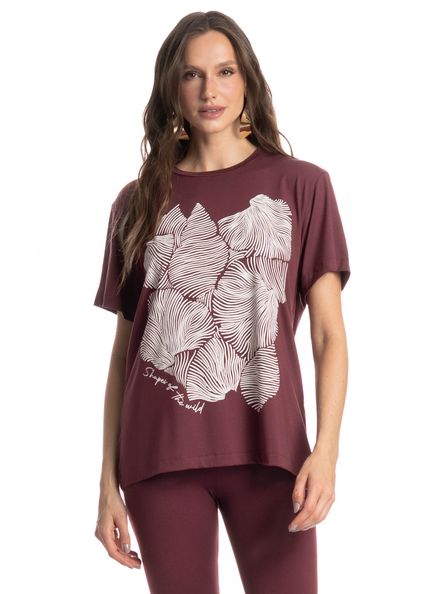 Camiseta Feminina Merlot Vinho - Imagem 1