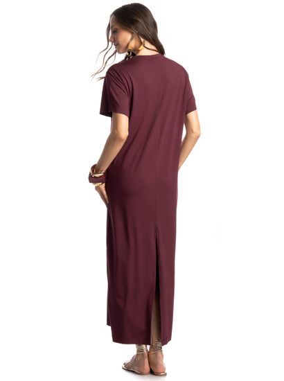 Vestido Com Manga Merlot - Imagem 2 - Desktop