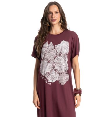 Vestido Com Manga Merlot - Imagem 3 - Mobile