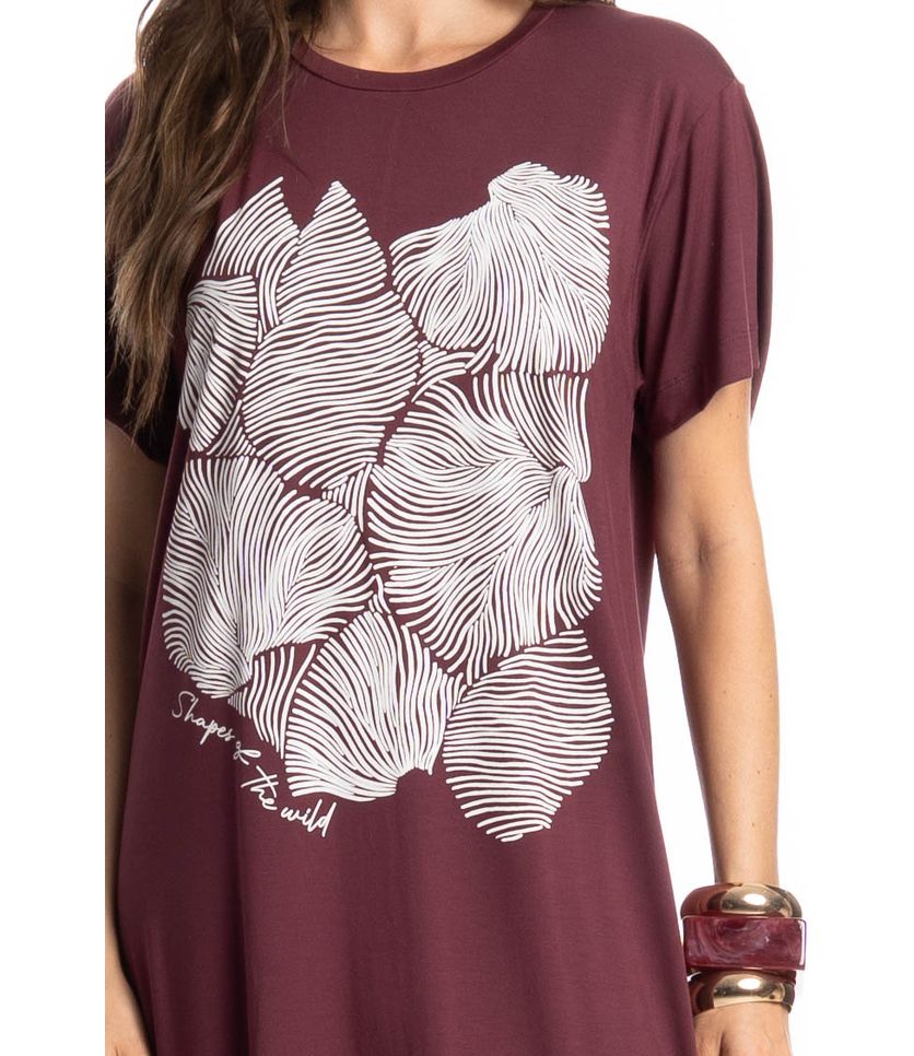 Vestido Com Manga Merlot - Imagem 5 - Desktop