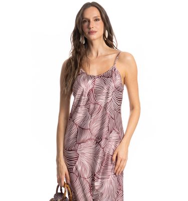 Vestido De Alcinha Cetim Merlot - Imagem 3 - Mobile