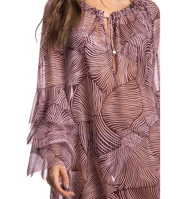 Vestido De Tule Com Babados Merlot - Imagem 5 - Mobile