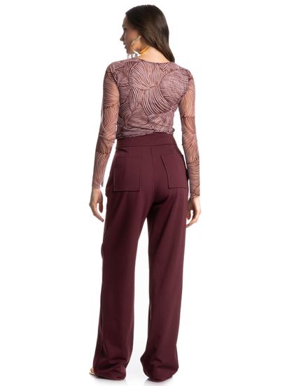 Blusa Manga Longa De Tule Merlot - Imagem 4 - Desktop