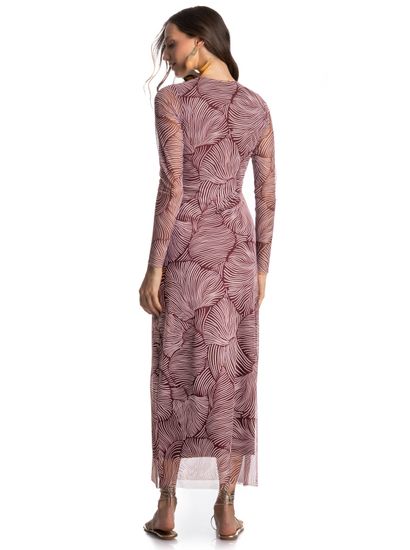 Vestido Manga Longa De Tule Merlot - Imagem 2 - Desktop