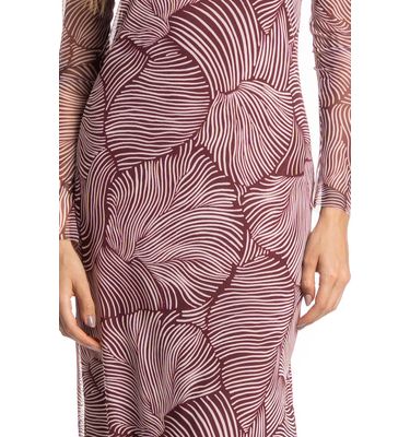 Vestido Manga Longa De Tule Merlot - Imagem 5 - Mobile