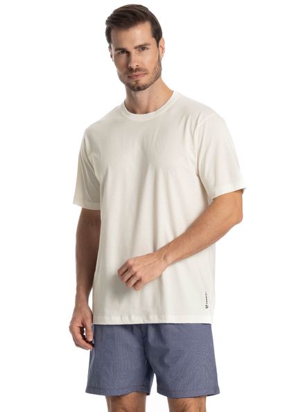 Pijama Masculino Curto Lorenzo Azul-marinho - Imagem 1