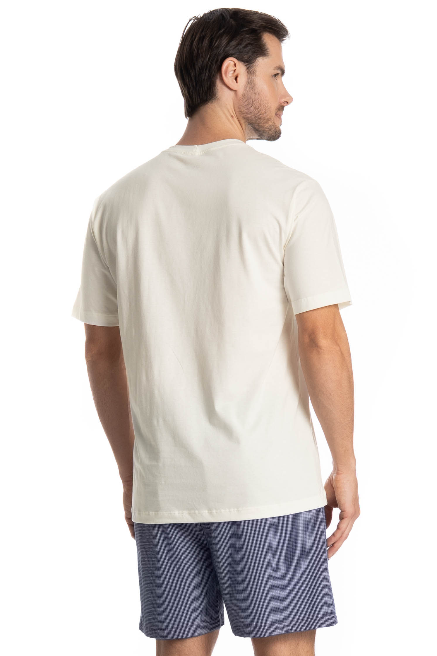 Pijama Masculino Curto Lorenzo Azul-marinho - Imagem 2