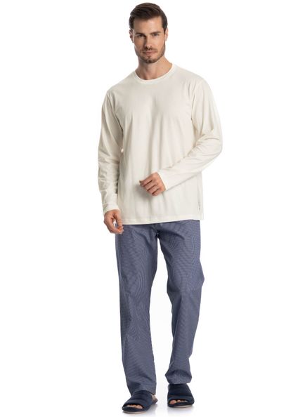 Pijama Masculino Longo Lorenzo Azul-marinho - Imagem 1