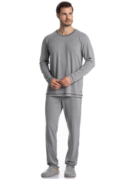 Pijama Longo Caio Cinza - Imagem 1