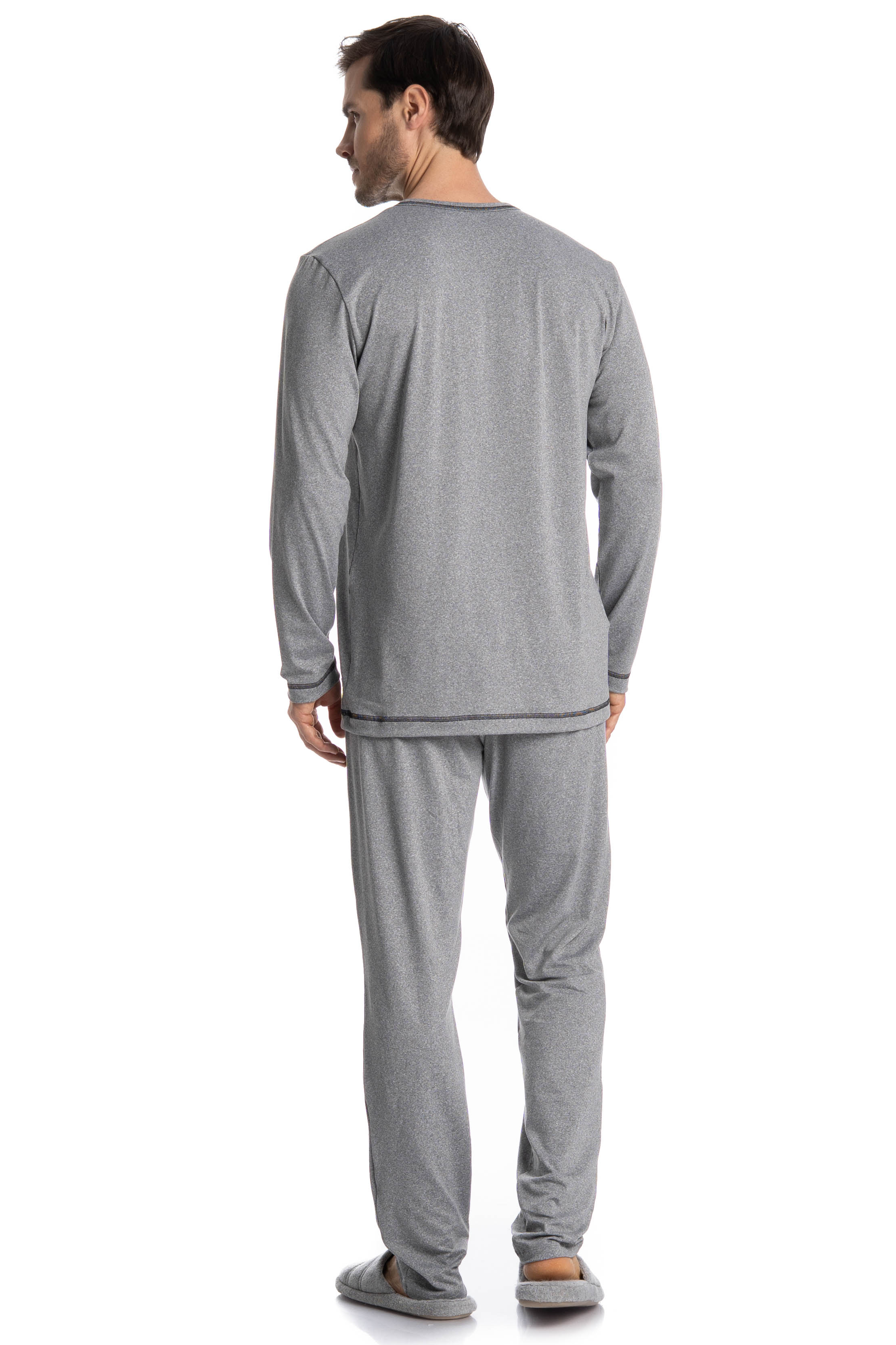 Pijama Longo Caio Cinza - Imagem 2