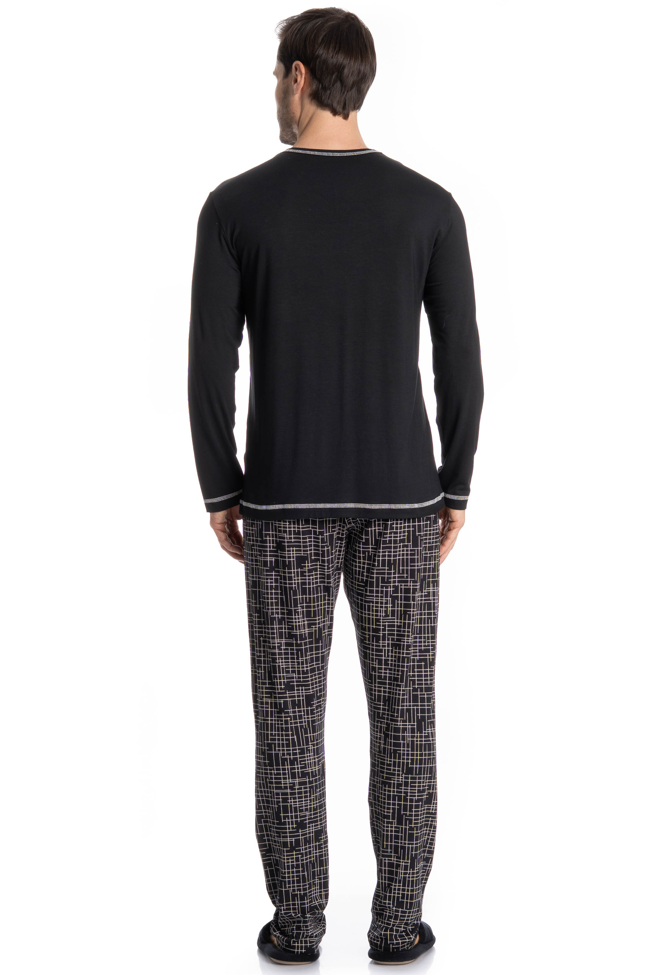 Pijama Masculino Longo Arthur Preto - Imagem 2