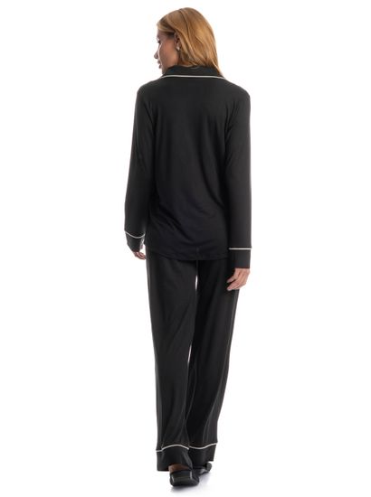 Pijama Feminino Longo Americano Carolina - Imagem 2 - Desktop
