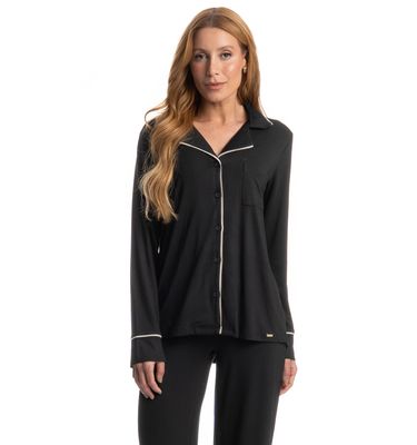Pijama Feminino Longo Americano Carolina - Imagem 3 - Mobile