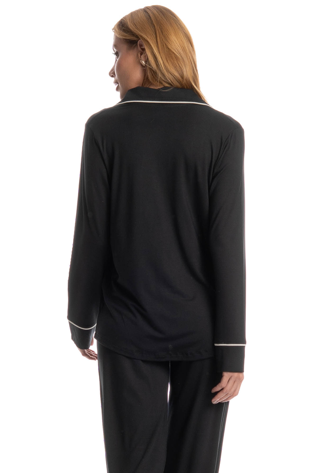 Pijama Feminino Longo Americano Carolina - Imagem 4 - Mobile