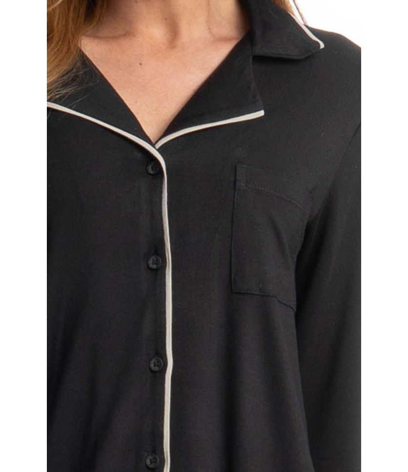 Pijama Feminino Longo Americano Carolina - Imagem 5 - Desktop