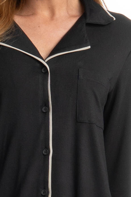 Pijama Feminino Longo Americano Carolina - Imagem 5 - Mobile