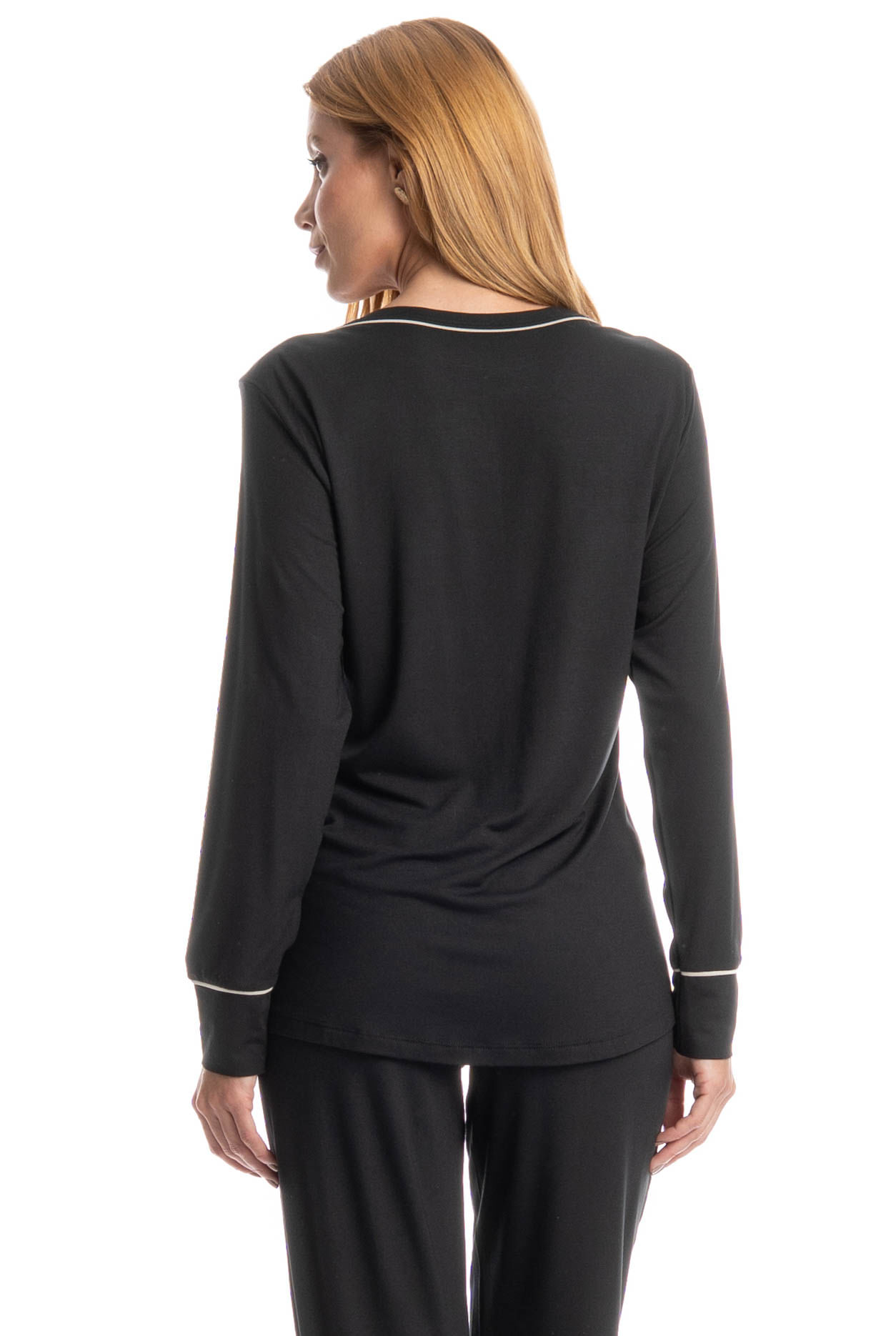Pijama Feminino Longo Carolina - Imagem 4 - Mobile