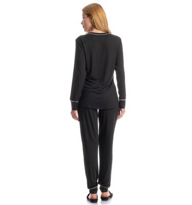 Pijama Feminino Longo Carolina - Imagem 2 - Mobile