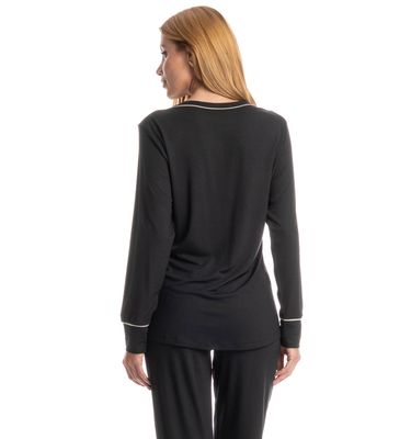 Pijama Feminino Longo Carolina - Imagem 4 - Mobile