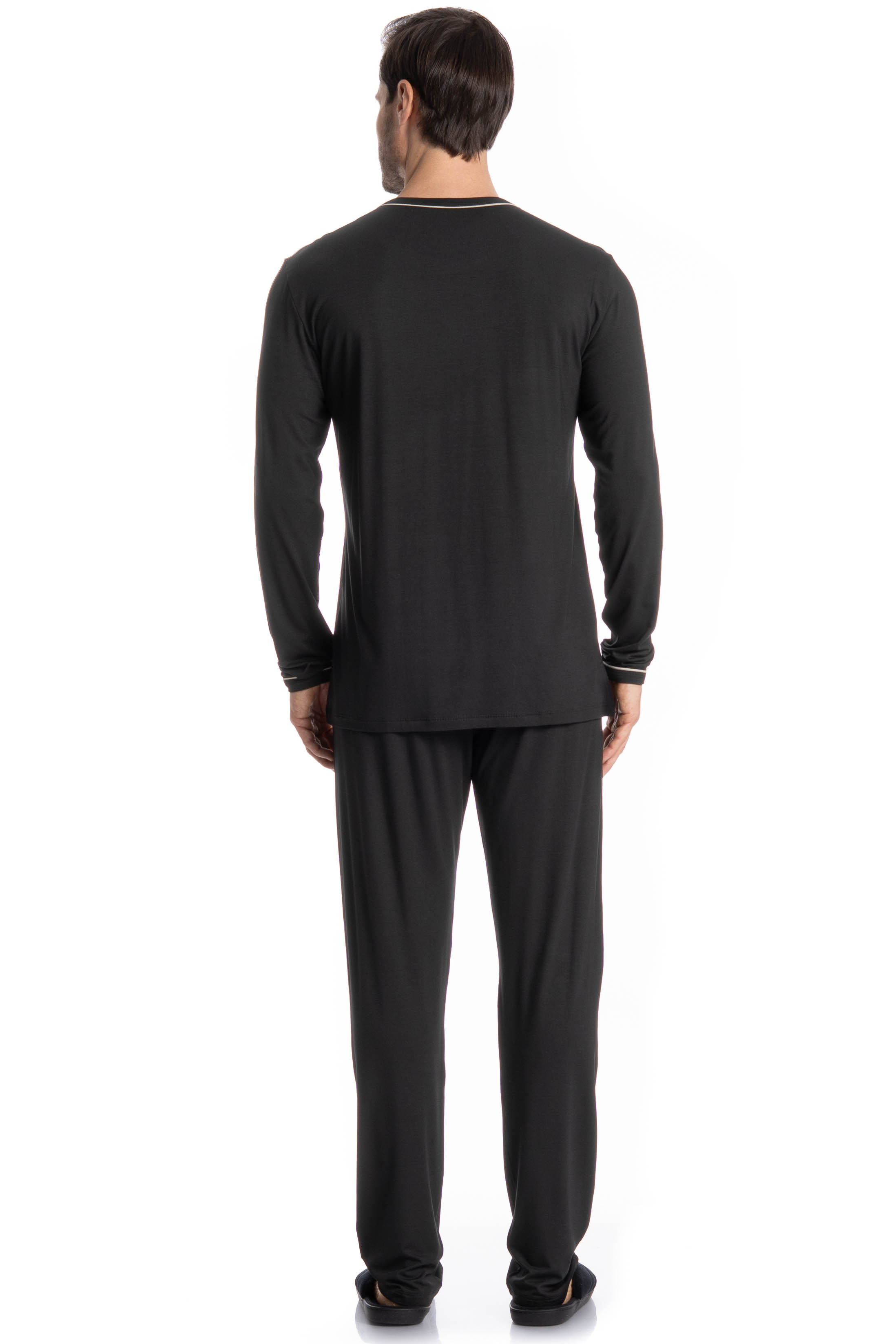 Pijama Masculino Longo Carlos Preto - Imagem 2