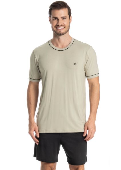 Pijama Masculino Curto Carlos Branco - Imagem 1