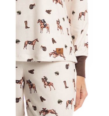 Pijama Longo Feminino Hipismo - Imagem 5 - Mobile