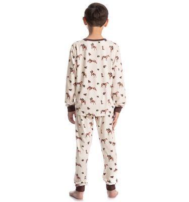 Pijama Longo Infantil Unissex Hipismo - Imagem 2 - Mobile