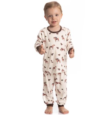 Pijama Longo Infantil Unissex Hipismo - Imagem 5 - Mobile