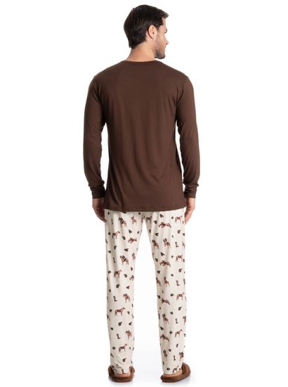 Pijama Masculino Longo Hipismo - Imagem 2 - Desktop